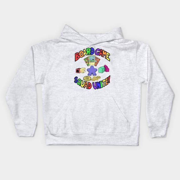 Board Game Squad Unite Kids Hoodie by Levi Mote